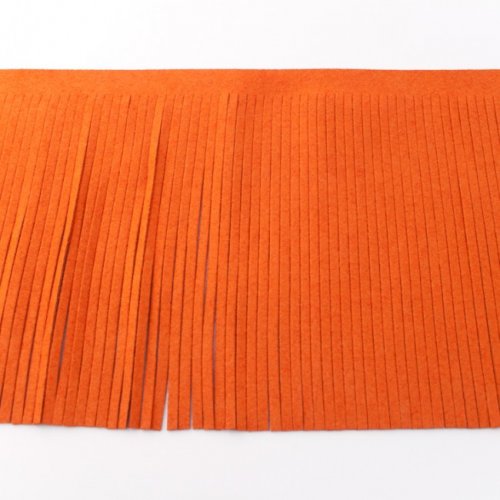 Fransenborte - rost orange - Wildkunstleder